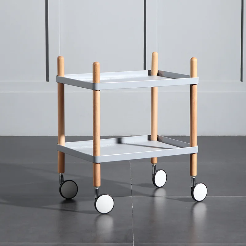 Wholesale Factory Furniture Modern Moving Service Wood Frame Plastic 2 3 Tier Kitchen Trolley with Wheels