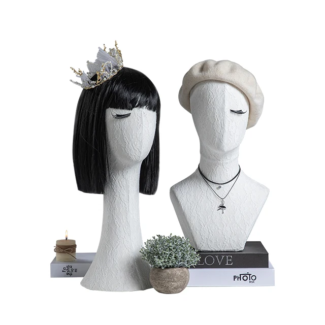 Fashion  Mannequin Head and Holder Mannequin Head Hat Display Head Display with wooden base