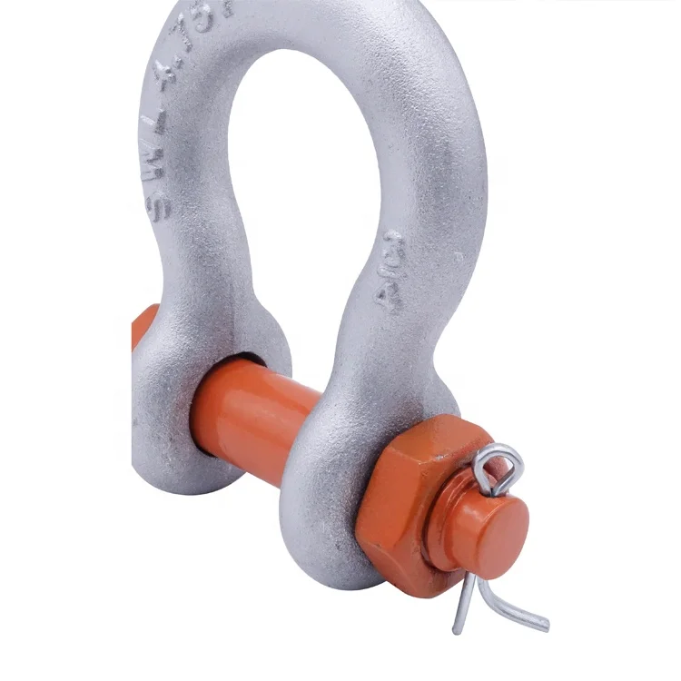 Galv. Round Pin US Type Drop Forged G213 Bow Fast Delivery Carton Steel  Metric Silver Shackle