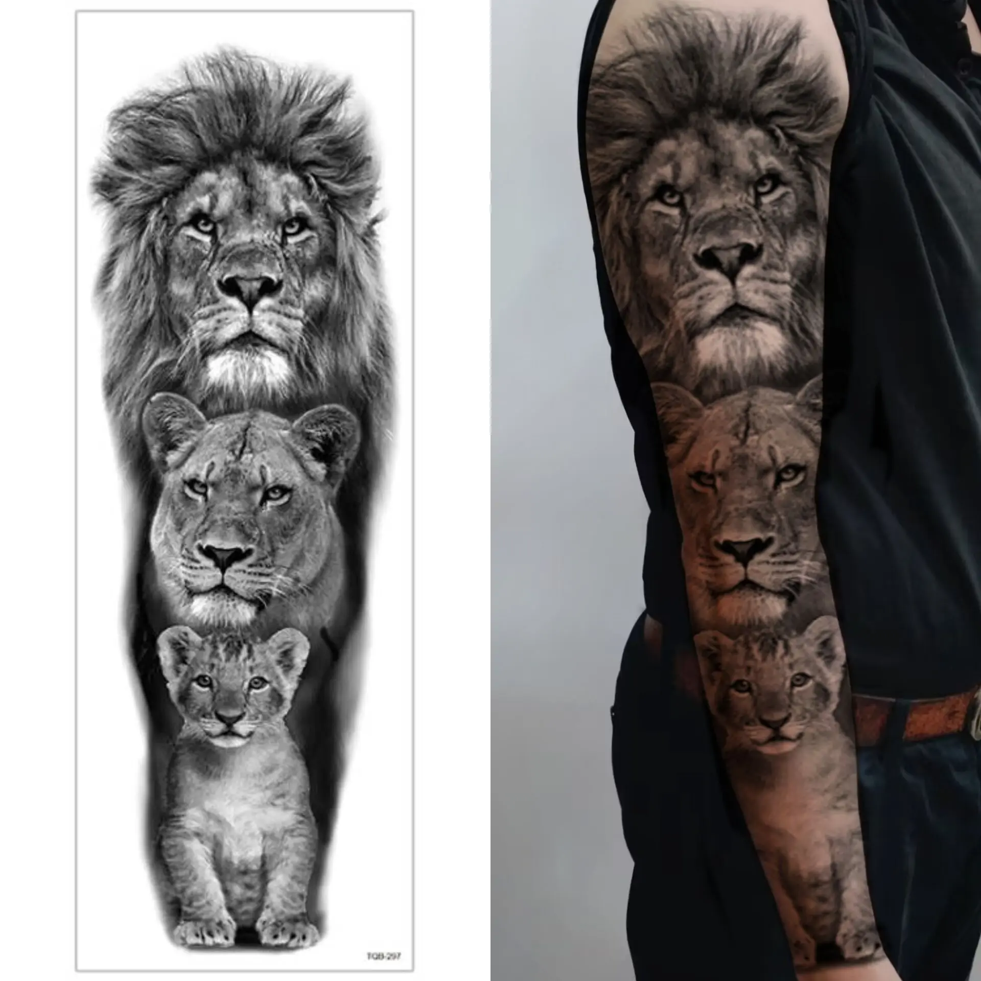 Factory Henna Tattoo Stickers Water Proof Full Arm Tattoo Sticker Eco-Friendly Big Size Temporary Tattoo Halloween