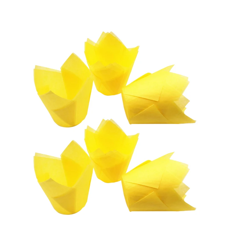 Custom printed greaseproof cake decorating paper baking tulip cupcake wrapper liners