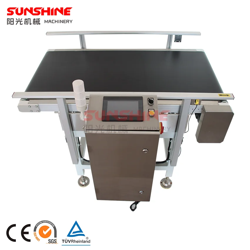 Automatic online wide range check weigher scale for bags bottles can production line with alarm warning