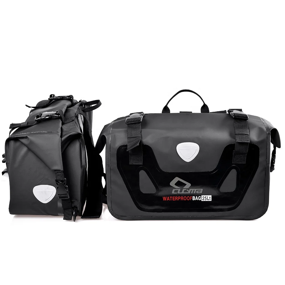
CUCYMA Fashion Latest Style PVC Leather 100% Waterproof Tail Rear Seat Side Pannier Saddle Bag For Motorcycle 