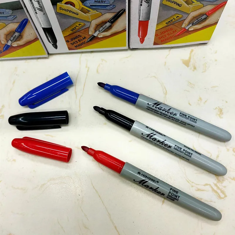 3 colors oil-based markers Permanent water-resistant ink Marker Pen set writing on the surface of different materials