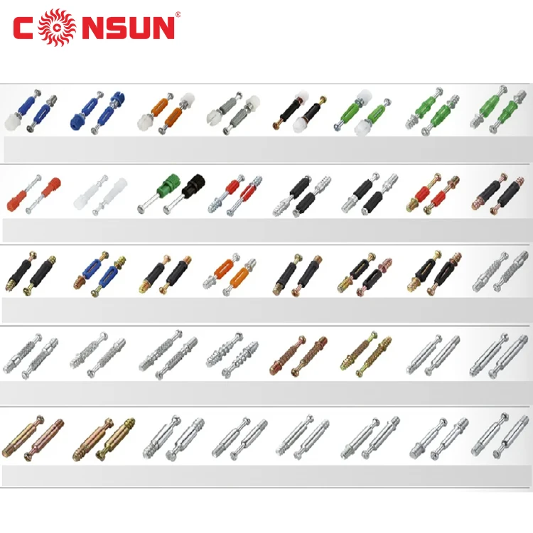 CONSUN Furniture Connect Fittings 3 in 1 connectors Cabinet Connecting Screws