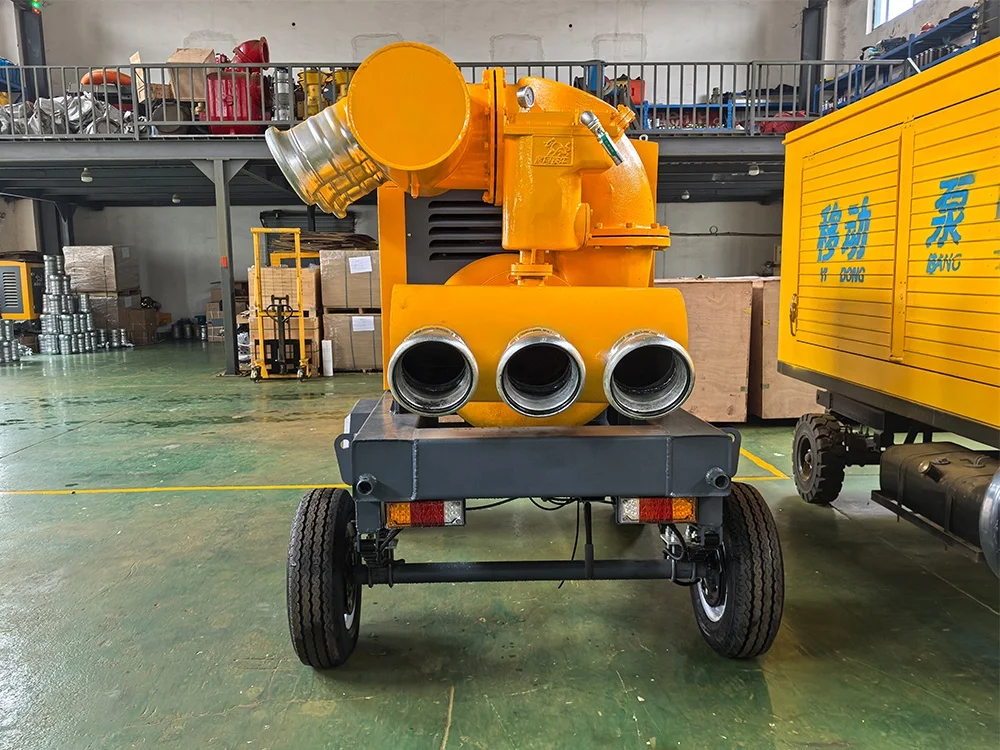 Mobile low-power diesel engine vacuum assisted high head water transfer pump