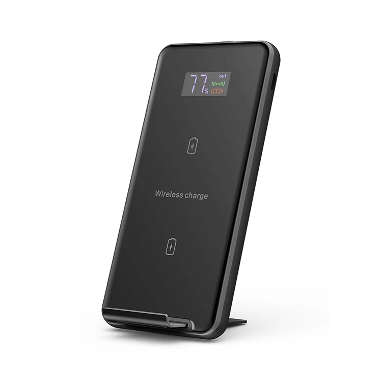 
X282 портативный светодиодный дисплей 5 Вт qi Беспроводное зарядное устройство 5000 мАч power bank для зарядки телефона 