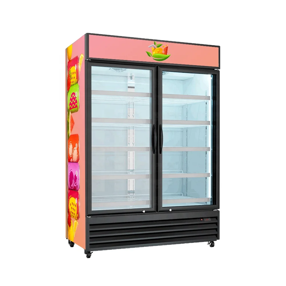 Apex commercial fresh food display showcase visi cooler glass door cooler equipment
