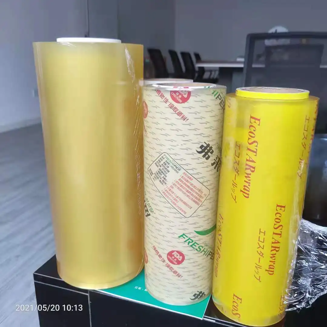 Plastic Food Packaging PVC Film Roll Manufacturer in China 10 micron Food Film Customize Fresh-keeping Plastic Stretch Film