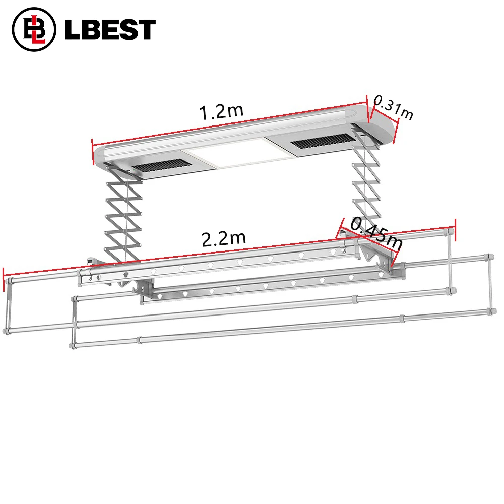 Coat hanger foldable clothes rack line pole with heater