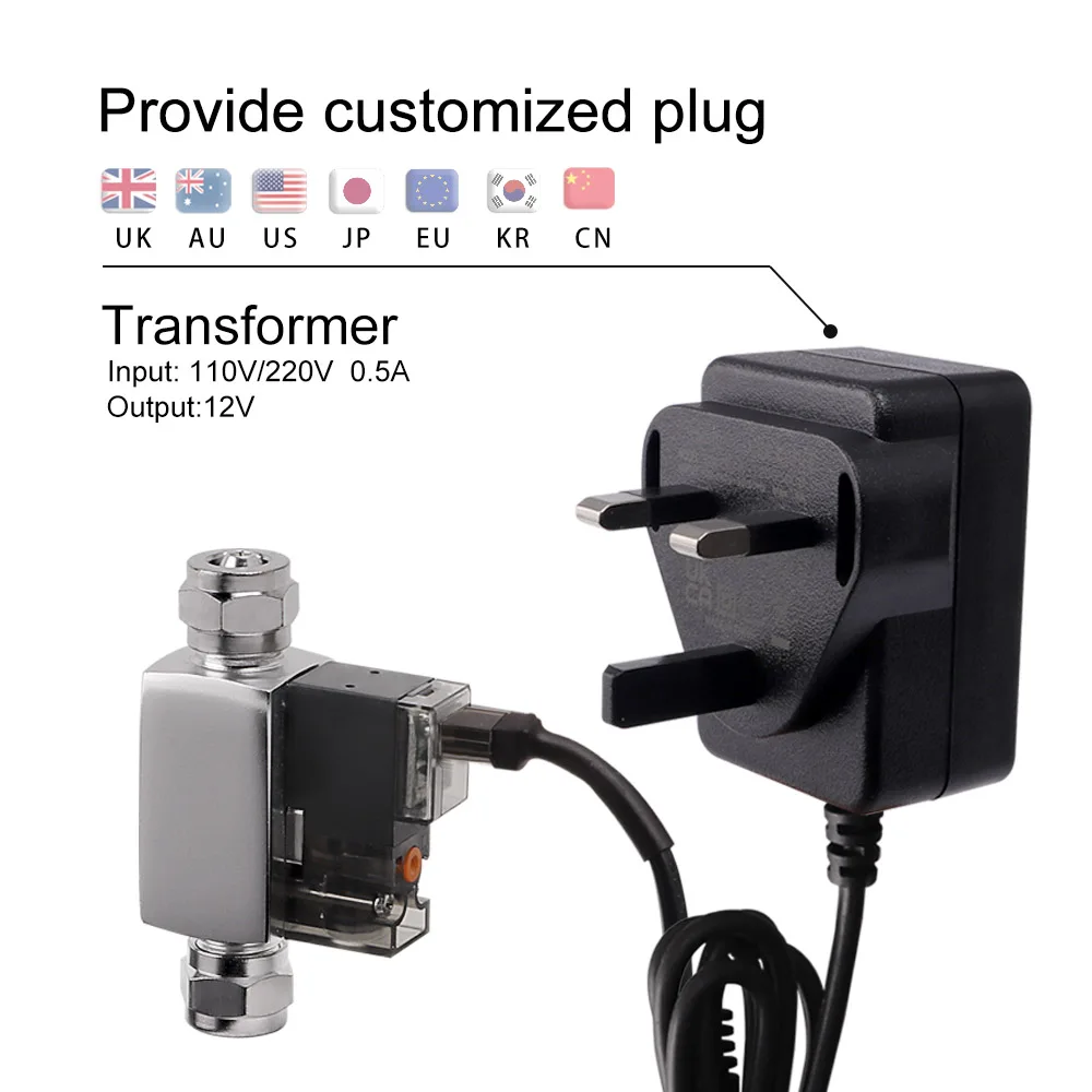 Aquarium Co2 external Solenoid Valve kit CO2 System Regulator Magnetic solenoid Valve for Plant Tank