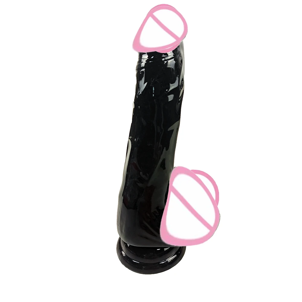 Xtoy Sexshop 18cm Black Adult Dildo Sexy Toy Crystal Realistic Seks Dildo Saxy Toy with Strong Suction Cup Sex Toys for Women