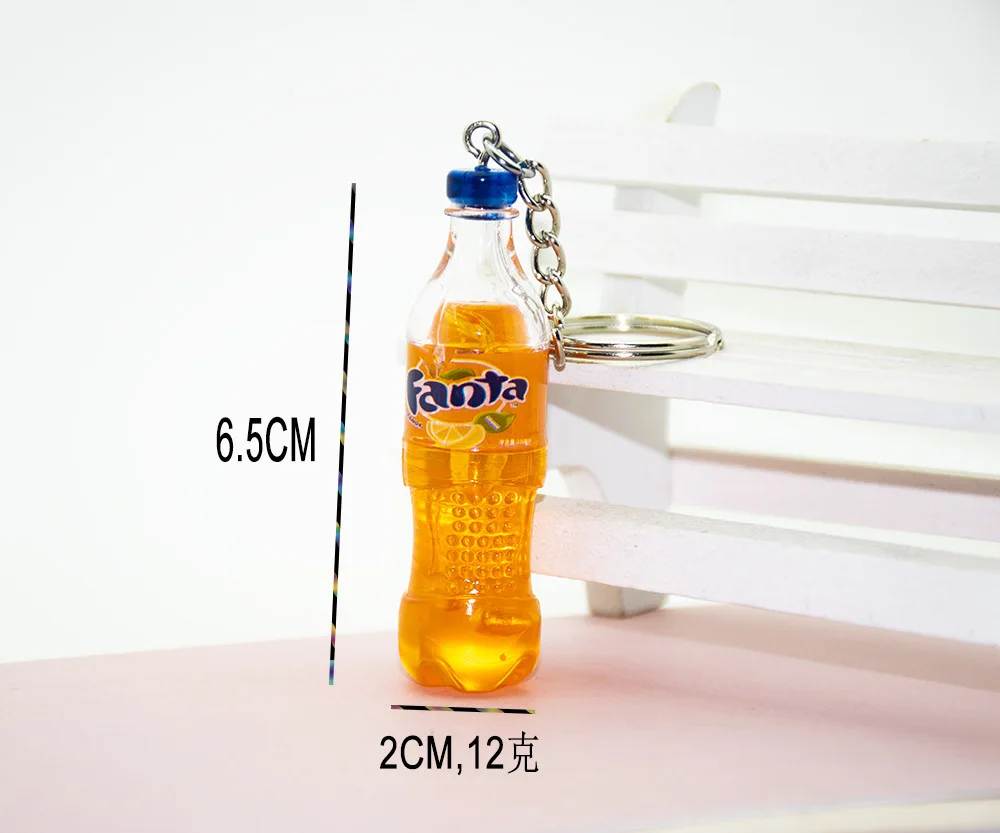 2022 Wholesale Mini Beverage Bottle Keychain Pendant Wholesale Simulation Carbonated Drink Bottled Keyring