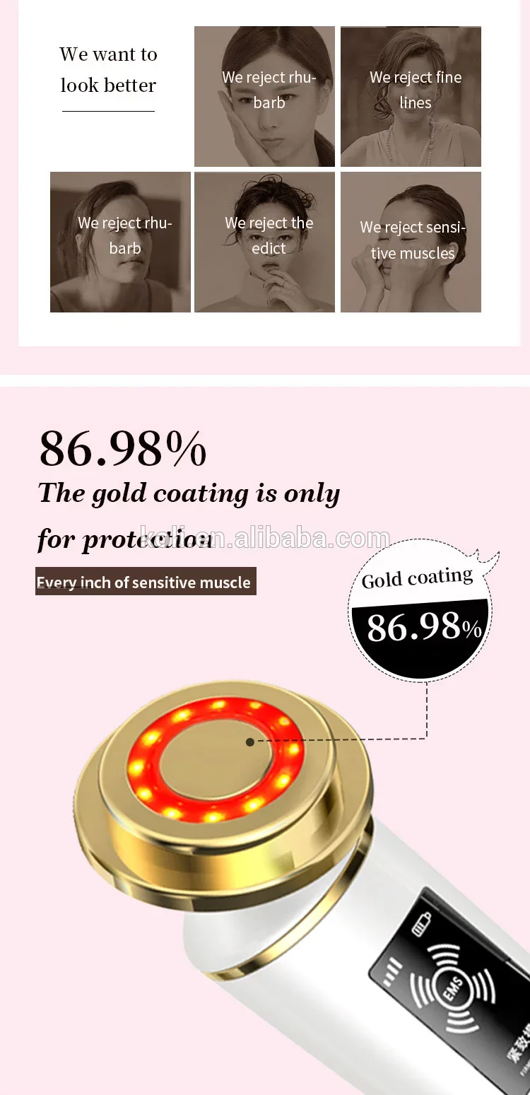 hot selling RF & EMS beauty instrument vibration face cold and hot massage, suitable for family use men and women