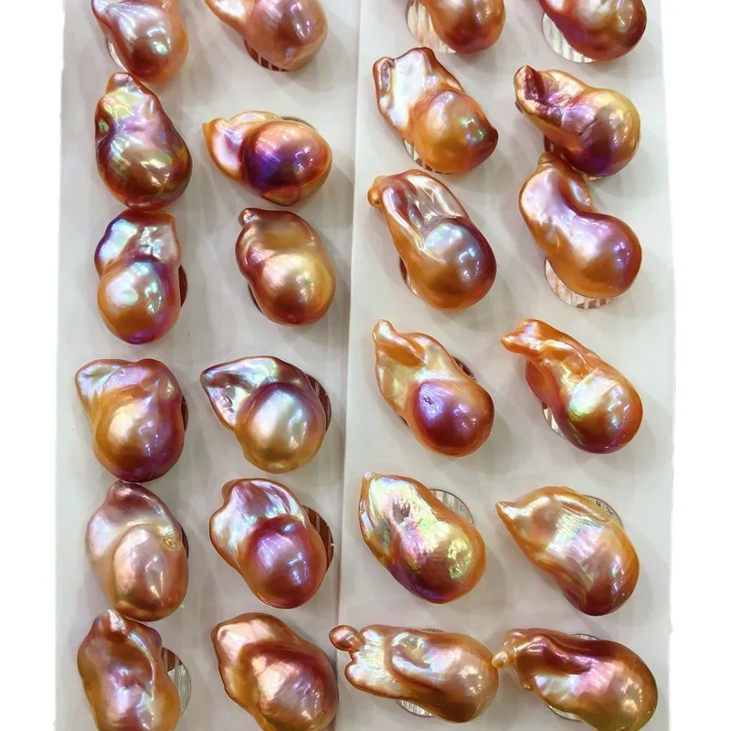Wholesale Baroque Pearl 12~26mm Natural Fresh Water Pearl High Quality Pearl Single Purple Orange Pink Beads For Earring Making