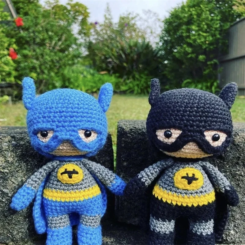 2024 Hot Sale Hand Knit Super Hero Crochet Bat Man Doll Custom Crocheted Character Dolls