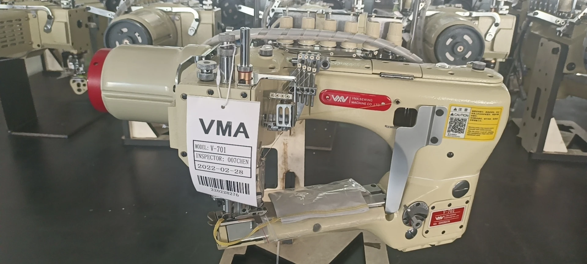 VMA industries taiwan design 4 needles 6 thread with auto presser foot lifter and air suction flat lock seamer sewing machine