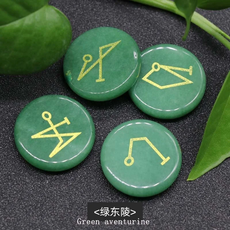 factory outlet  selling agate crystal gem ancient Greek energy four angels guarding Reiki carve symbol Circular Stone