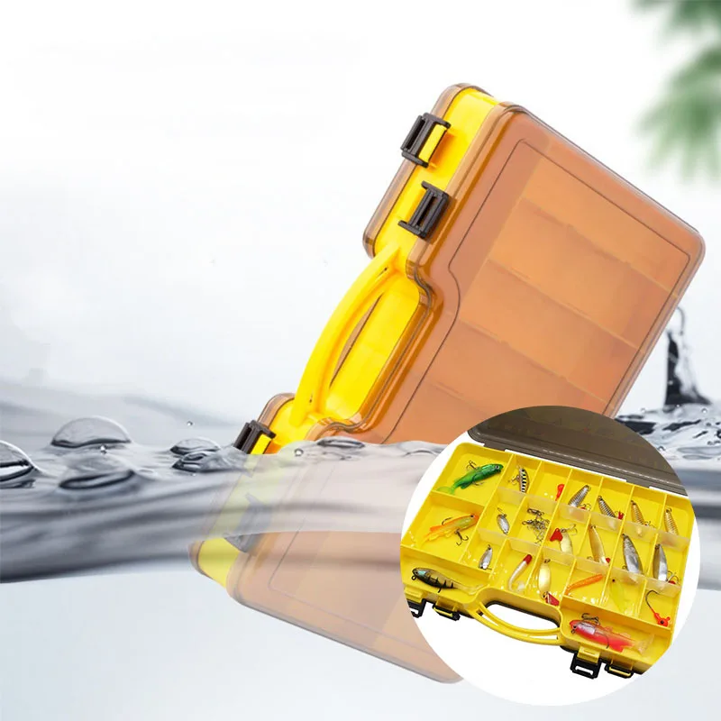 pvc transparent Double-sided Fishing Lure Box durable Fishing Tackle Storage Box Multifunction Hard Plastic double layer