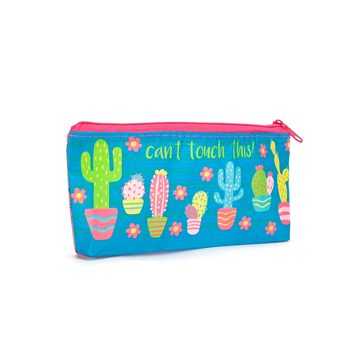 Custom reach waterproof RPET zipper small coin purse, pencil case, cosmetic bag
