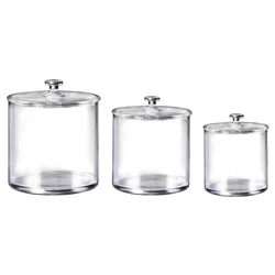 Amazon Acrylic Apothecary Jars Set of 3 Storage Box Crystal Clear Storage Canisters with Lids