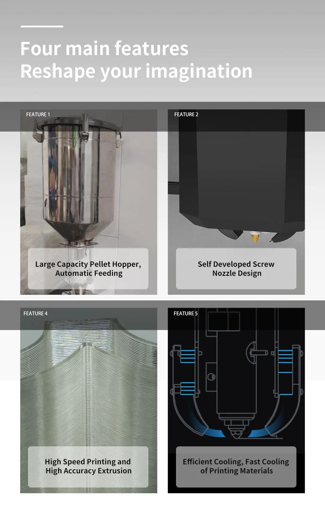 Piocreat G12 budget industrial plastic 3d printer 1000x1000x1000 product design pellet 3d printer for sale