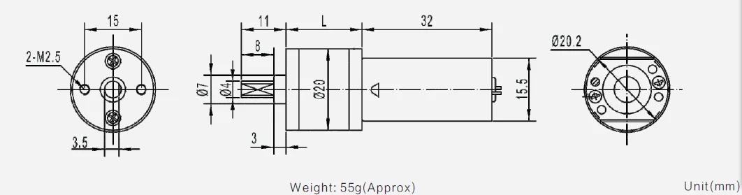Small size dc gear motor GM20-180SH 6volt 12 volt gear motor with encoder for medical equipment