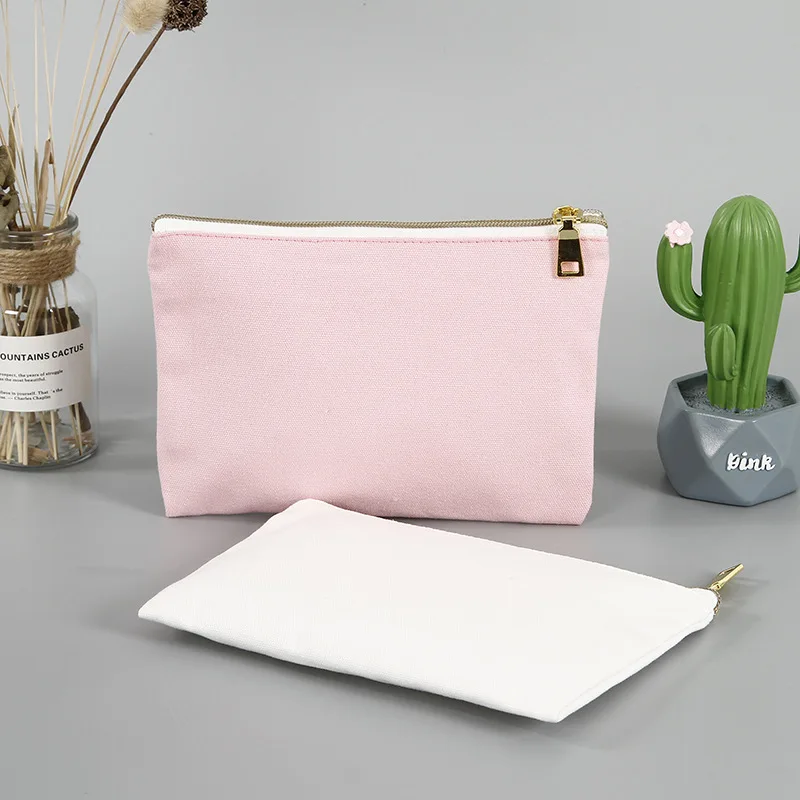 Оптовая продажа простой Органайзер с принтом логотипа подарок карандаш хлопковый холщовый мешочек для туалетных принадлежностей косметичка путешествий