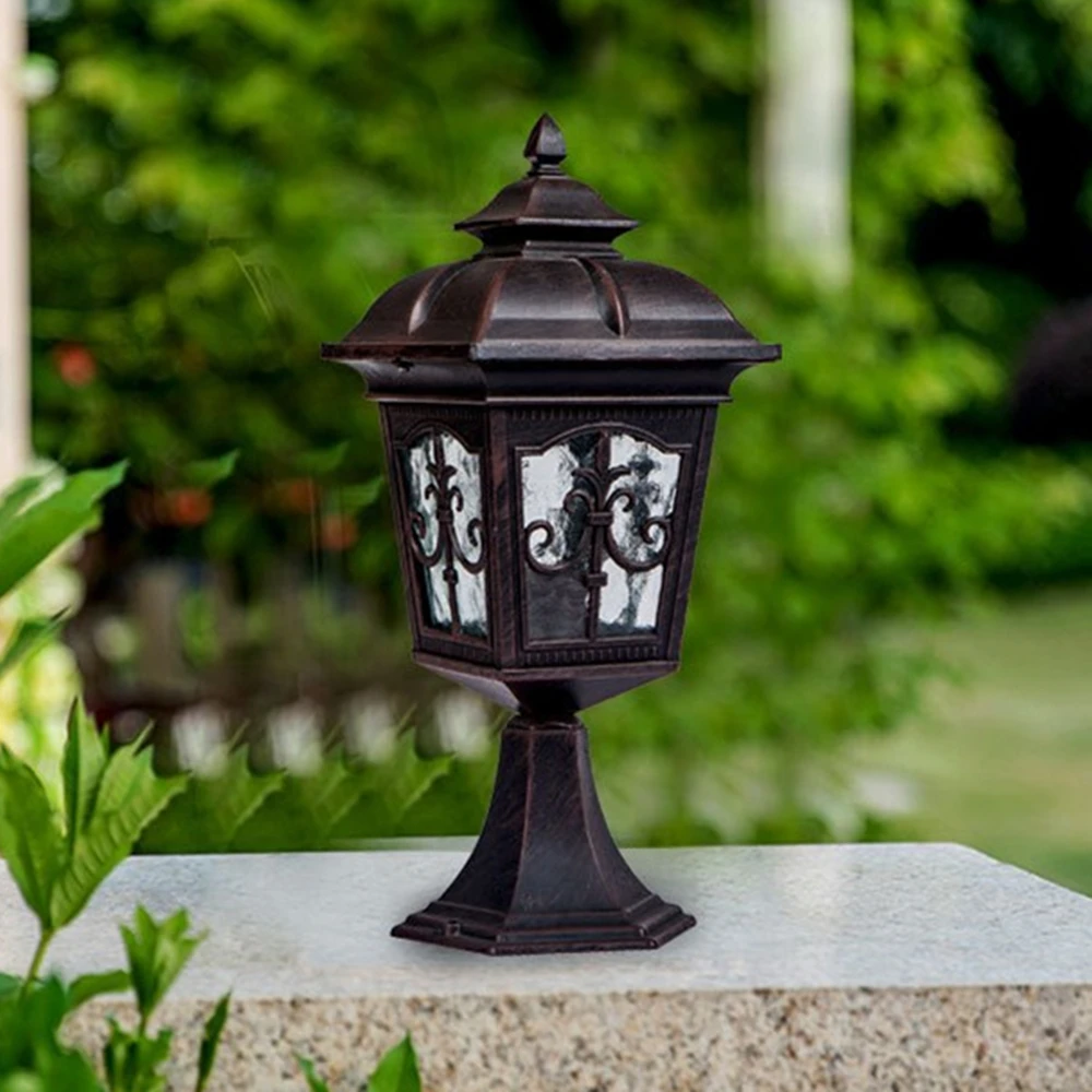 China factory Aluminum Waterproof Outdoor European classic Yard Fence lamp retro Led Post Cap Main Gate garden Pillar Light