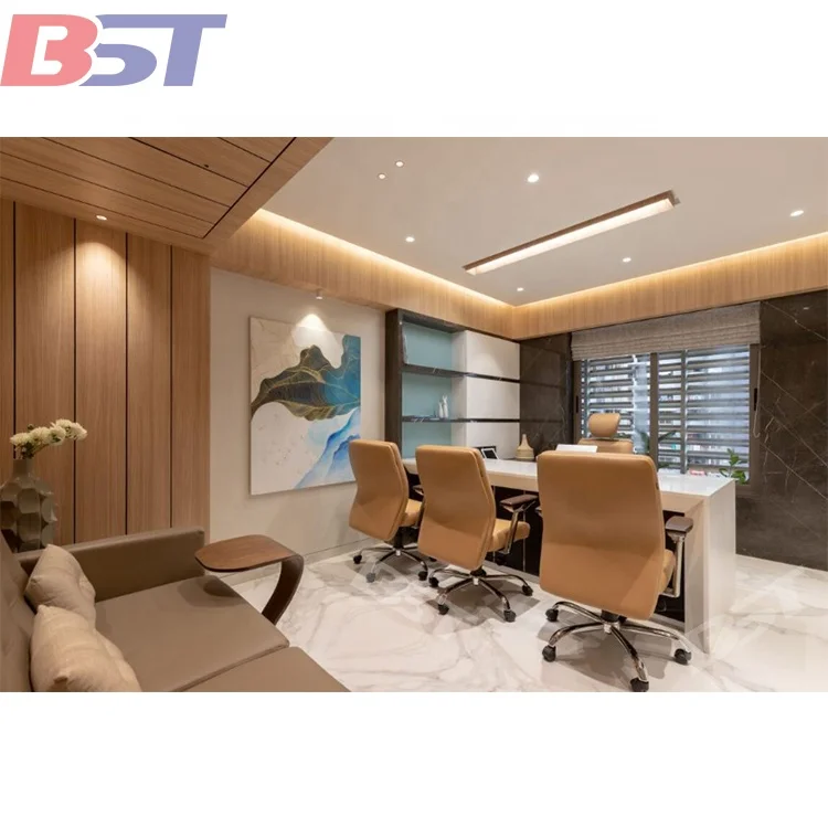 Custom size artificial stone office furniture 6 -8 person conference table