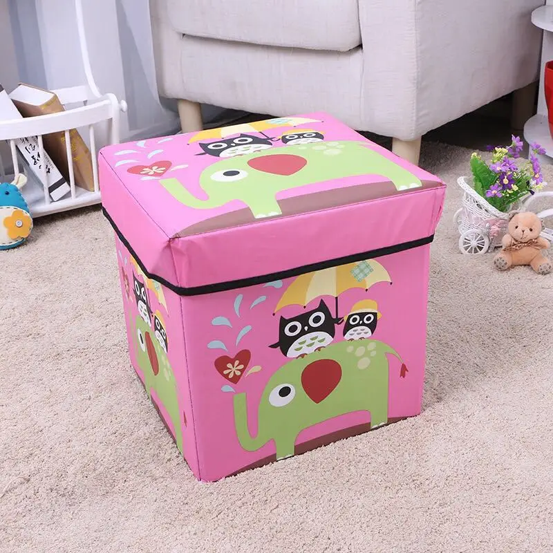 Chinese Factory Provide Storage Stool Multi-purpose Toy Organizer Foldable Home Toy Storage Box Bins