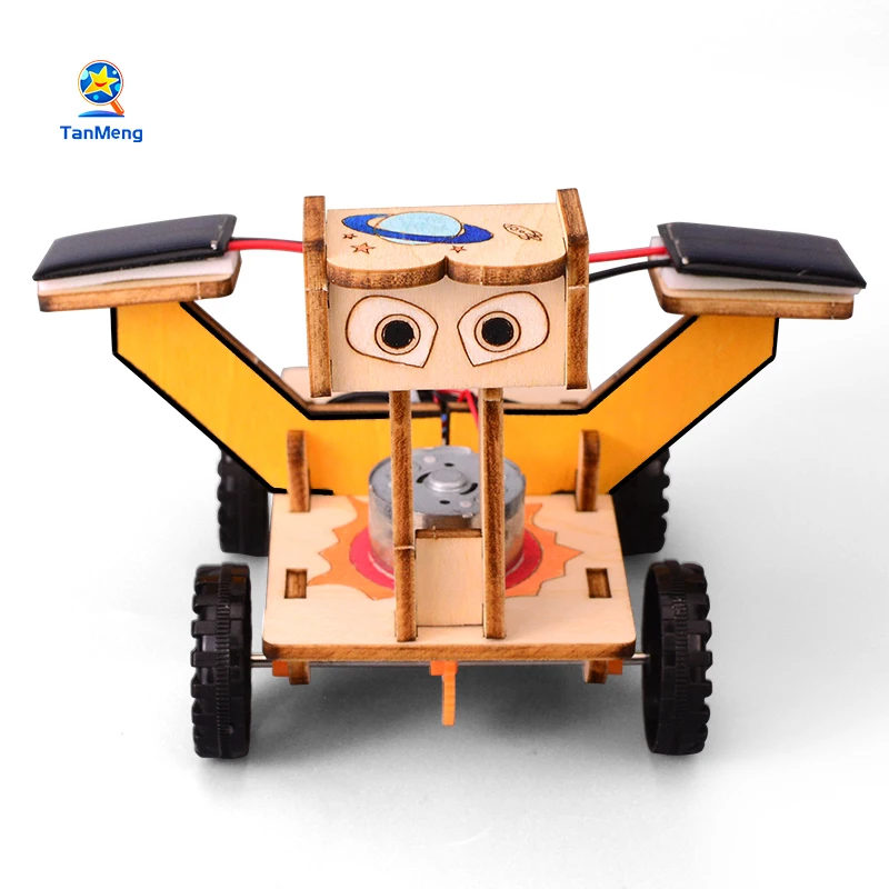 New Product Wooden Solar-Powered Lunar Rover Manual Model Educational Games Science Experiment Kit