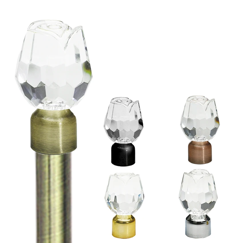 Curtain rod set finials Crystal Glass Ball  curtain crystal ball finials smart curtain opener accessories for the house