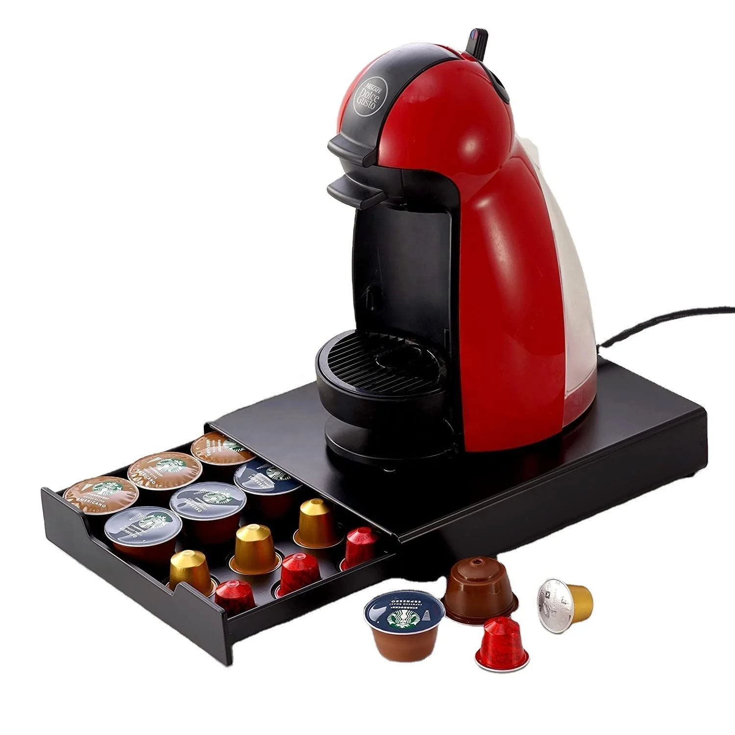 Wholesale Supply Home Black Metal Plate Dolce Gusto Coffee Capsule Drawer