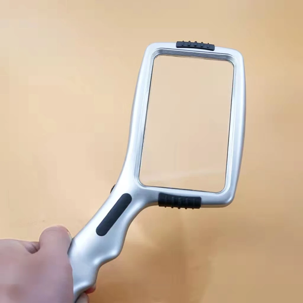 High Quality Wholesale Custom Glass Magnifier 4X Rectangular Magnifying Glass With LED Light For Reading