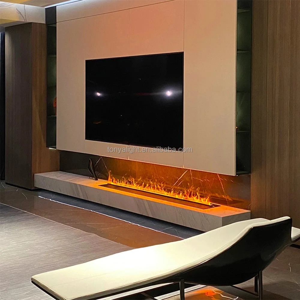 2024 New Product 3D Water Vapor Electric Fireplace Exhibition Hall Elegant Indoor Interior Decoration