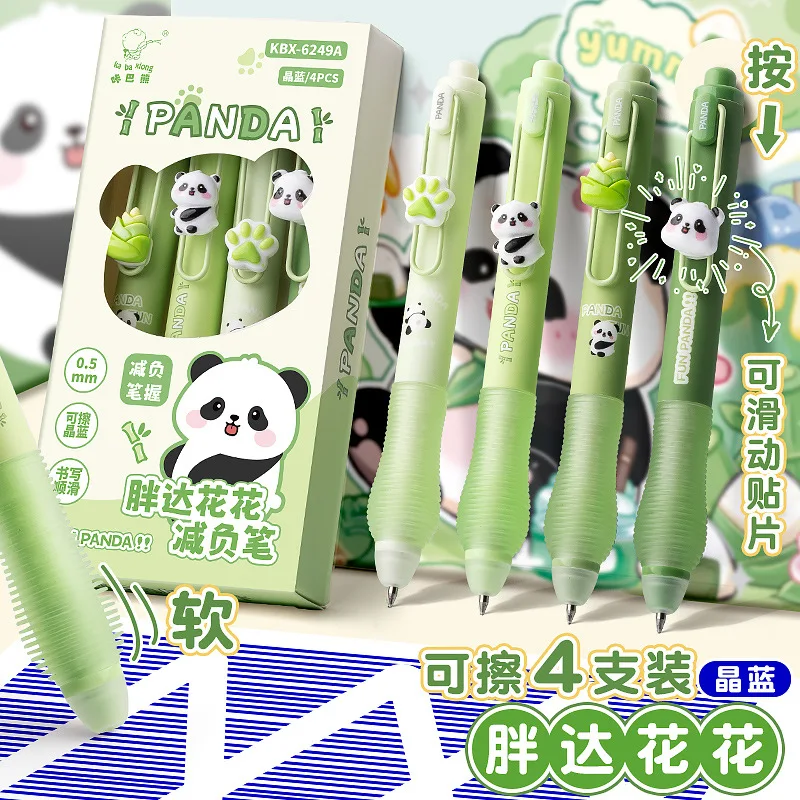 Korea Ins Bear Press Erasable Pen Candy Colors Blue Ink 0.5mm Erasable Gel Pen Washable Handle Writing Stationery pen gift set