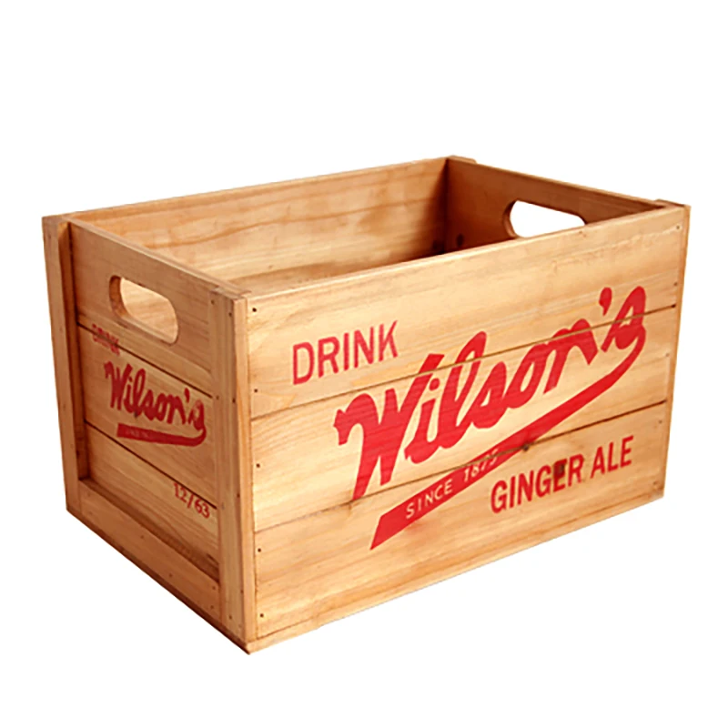 Wholesale Custom Wooden Vintage Rustic Style Orange Apple Storage Boxes crate wood box