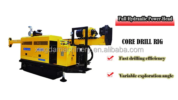 1000m gold mine wireline core crawler full hydraulic rotary geotechnical exploration drilling rig machine for BQ NQ HQ PQ