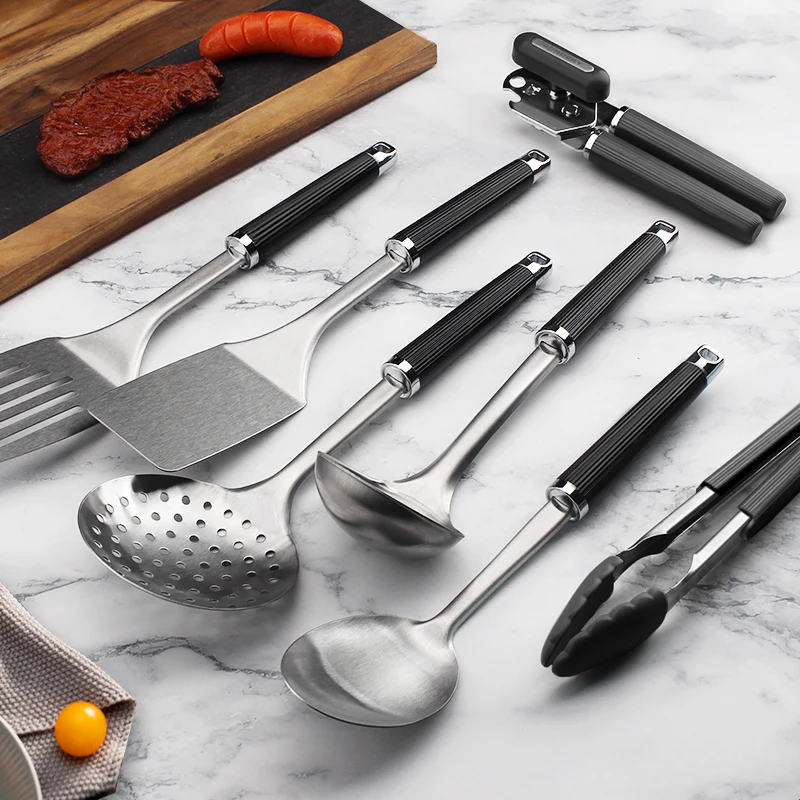 304 Stainless Steel Kitchen Utensils Ladle Cooking Utensils With Anti-slip Handle