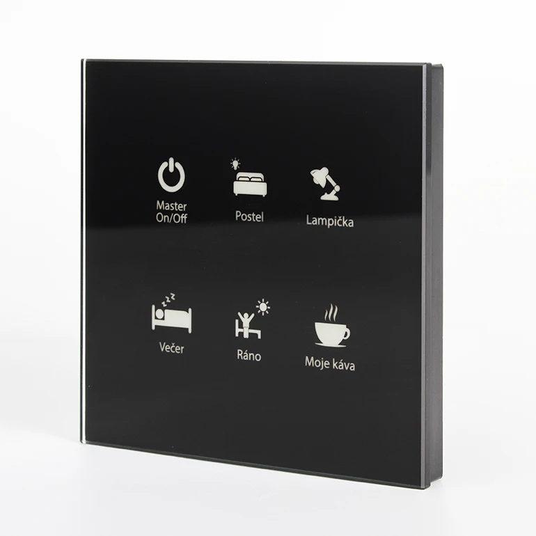 6 button 12V DC RS485 Modbus Protocol smart Hotel light touch switch