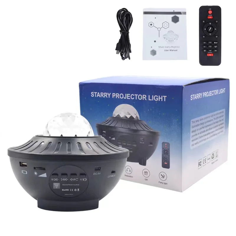 Star Projector Night Light with Remote Control Music Speaker Voice Control Timer RGB Laser Starry Light Projector