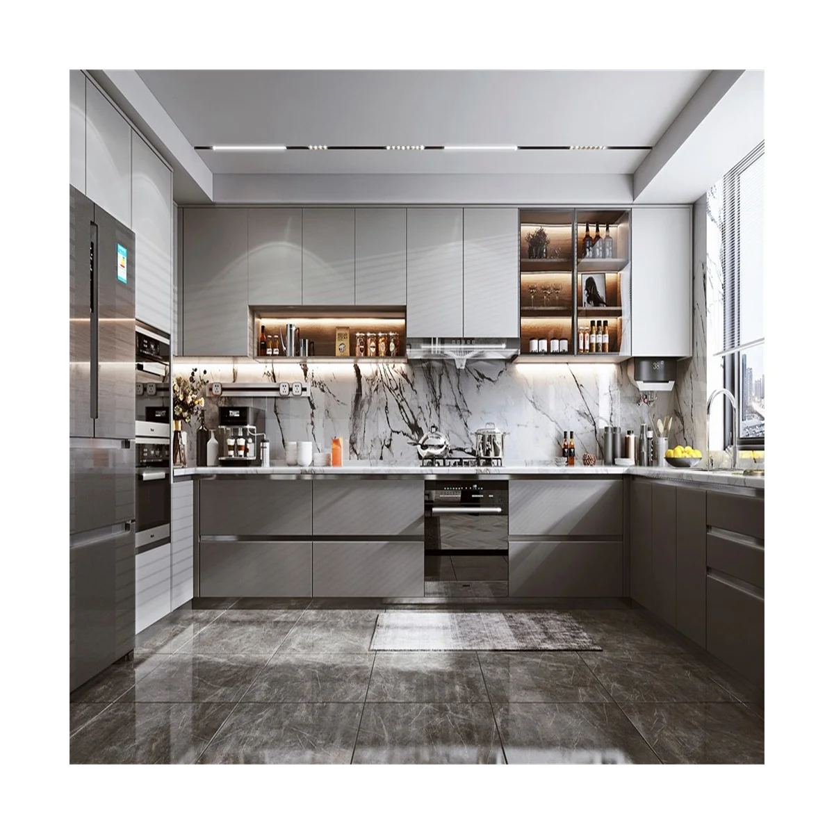 Cheap price MDF melamine kitchen cabinet