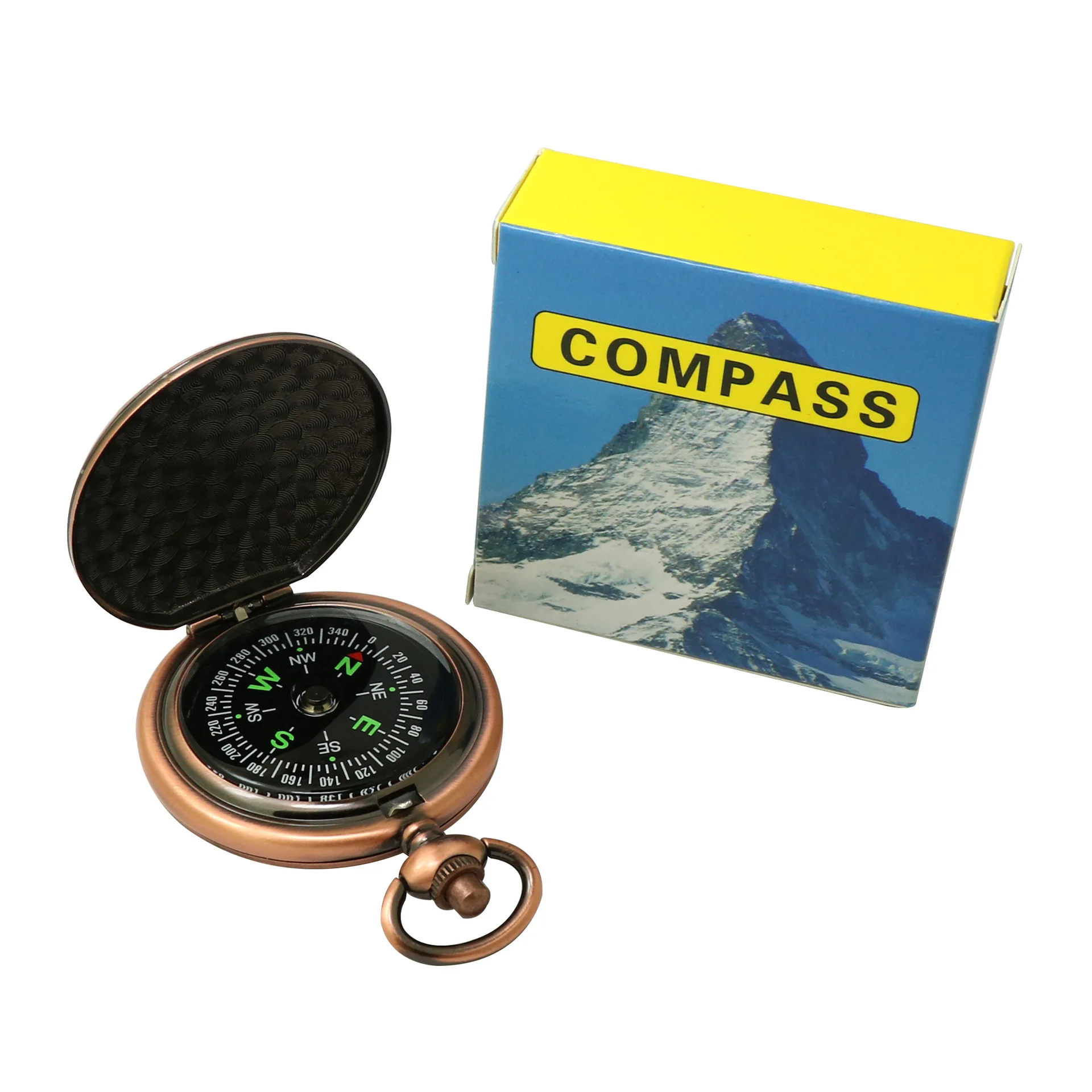 Jetshark Vintage Pocket Watch Metal Clamshell Gift Outdoor Camping Mountain Compass