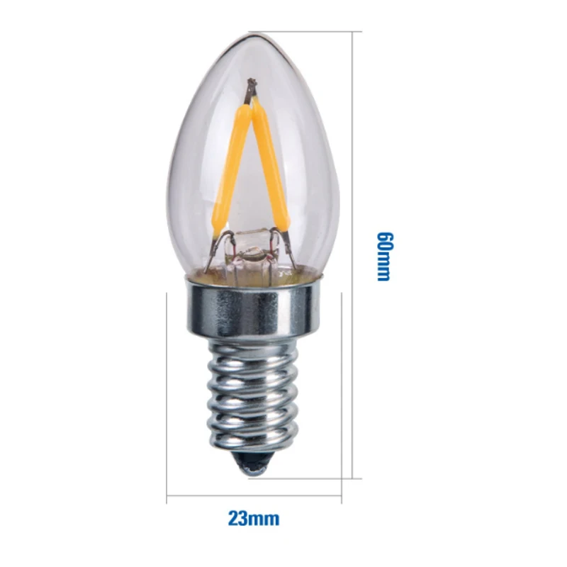 2200k E14 Base extra Warm White Glass Body C7 & C9 Led Bulb Filament