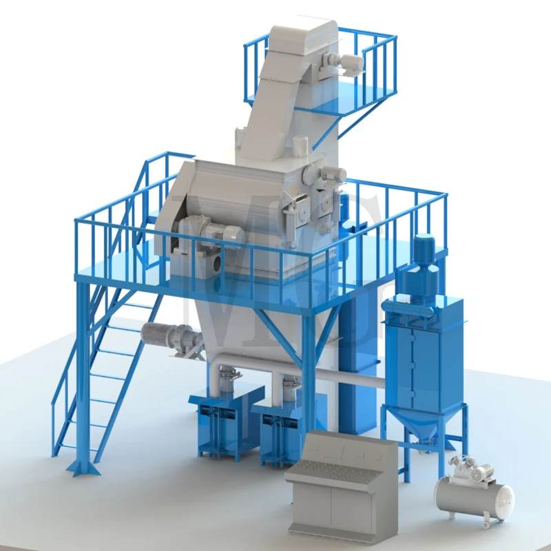 New Technology Semi-automatic Cement Mixer Machine Ceramic Tile Adhesive/Putty Powder 6-8 T/H Dry Mortar Plant