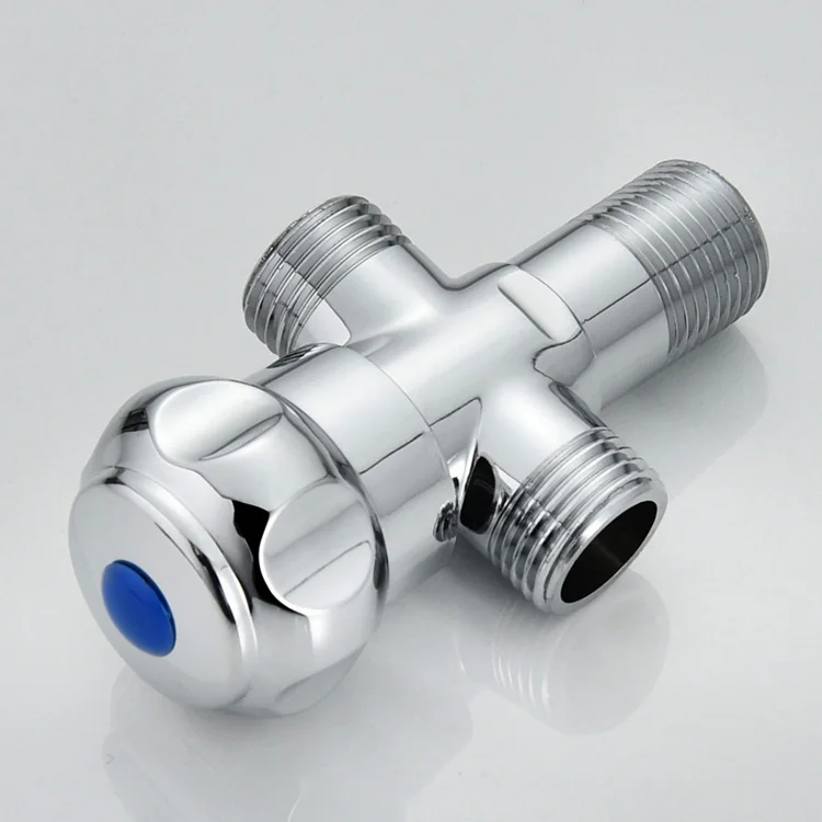 Low Price Brass 2 3 Three Two Double Dual Way Small Quarter Turn Angle-valve Angle Toilet Companion Bidet Sprayer Valve Bathroom