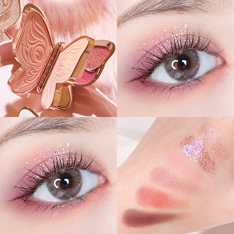 Hot Selling Eye Makeup High Quality Own Brand Girl Makeup Palette Matte Pearlescent Butterfly Shape Eyeshadow Factory Outlet