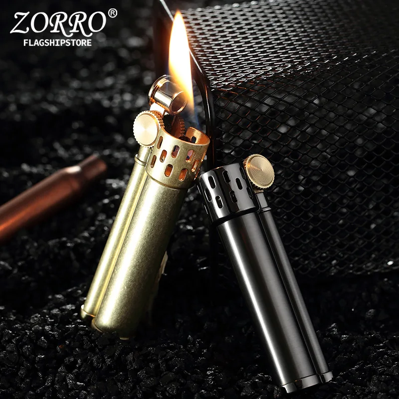 Оптовая продажа керосиновая Зажигалка ZORRO креативная ультратонкая мини-зажигалка с шлифовальным