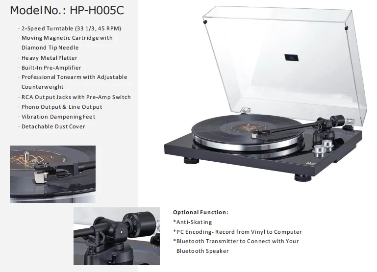 Music Vinyl Stereo Phonograph Gramophone Hifi Record Player Turntable